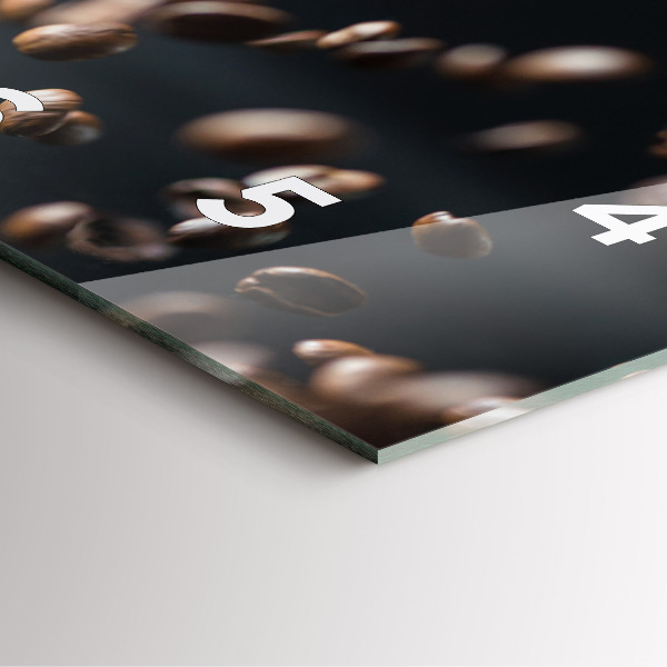 Wanduhr modern quadratisch Kaffeebohnen