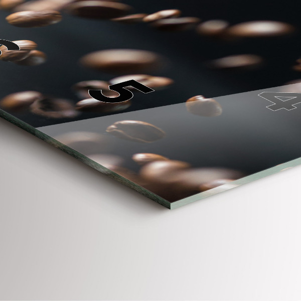 Wanduhr modern quadratisch Kaffeebohnen