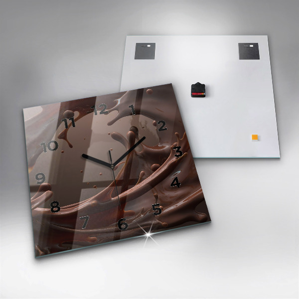 Wanduhr modern quadratisch Kakao