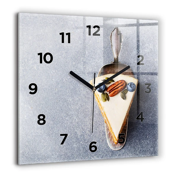 Wanduhr quadratisch mit motiv Ein Stück Kuchen