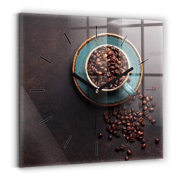 Wanduhr quadratisch mit motiv Tasse Kaffee