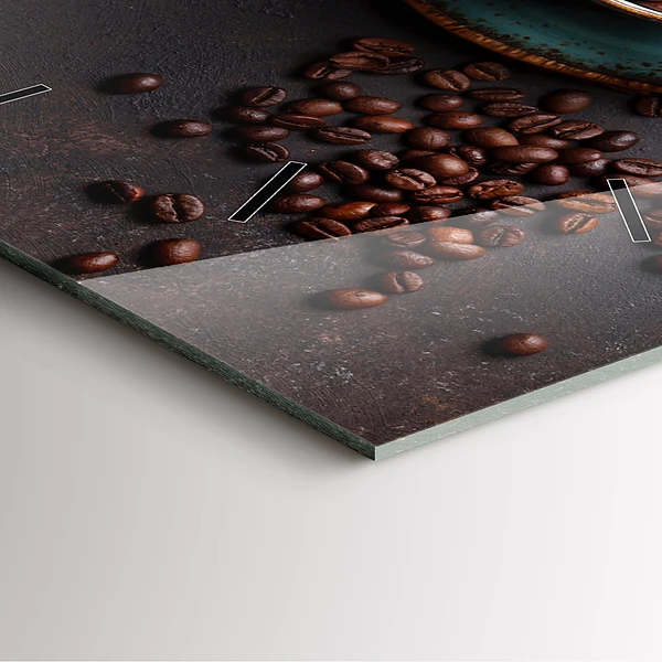 Wanduhr quadratisch mit motiv Tasse Kaffee