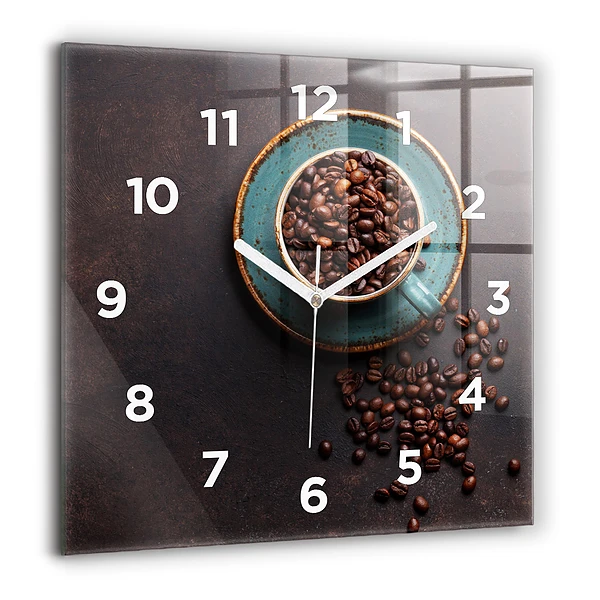 Wanduhr quadratisch mit motiv Tasse Kaffee
