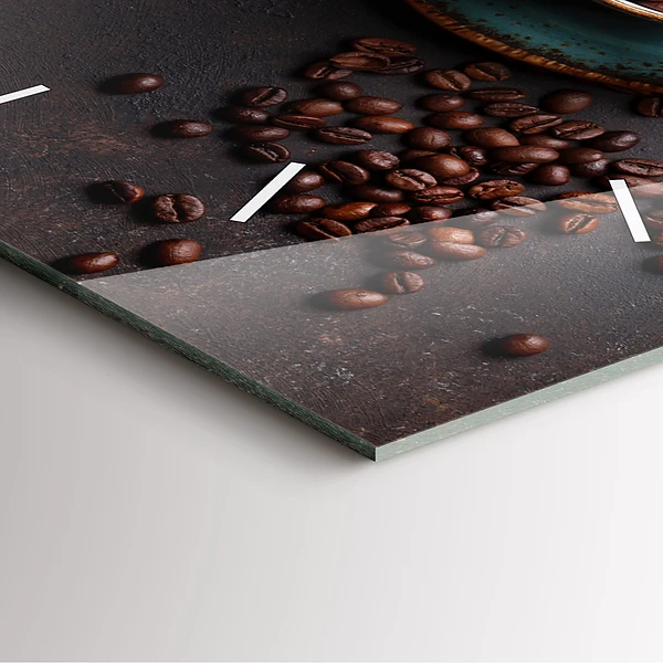 Wanduhr quadratisch mit motiv Tasse Kaffee
