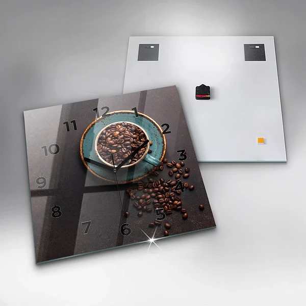 Wanduhr quadratisch mit motiv Tasse Kaffee