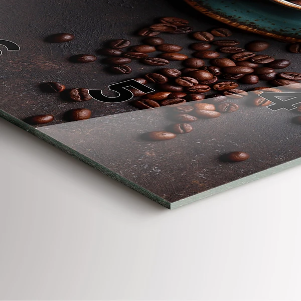 Wanduhr quadratisch mit motiv Tasse Kaffee