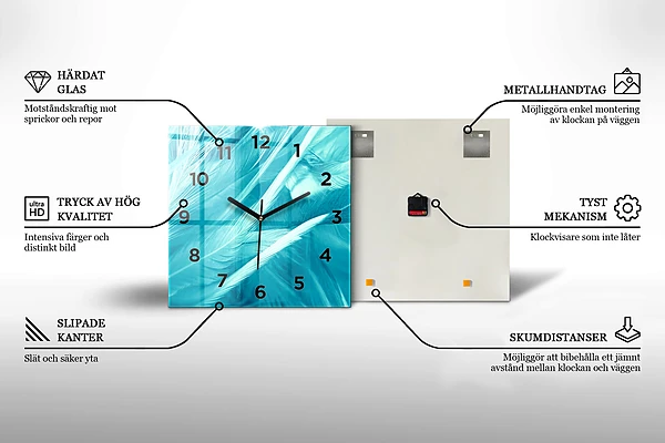 Wanduhr quadratisch mit motiv Tasse Kaffee