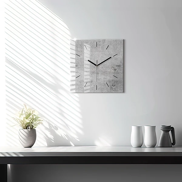 Wanduhr modern quadratisch Rohe Wand