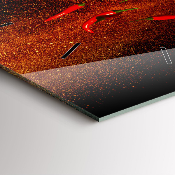 Wanduhr quadratisch mit motiv Chili-Schoten