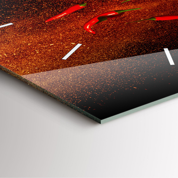 Wanduhr quadratisch mit motiv Chili-Schoten