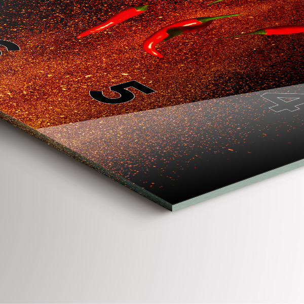 Wanduhr quadratisch mit motiv Chili-Schoten