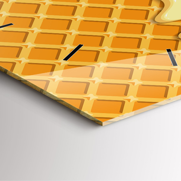 Wanduhr quadratisch mit motiv Waffel und Eiscreme