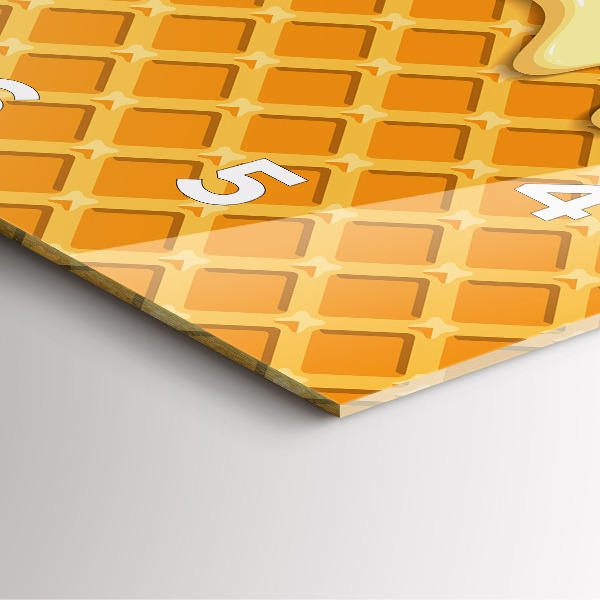 Wanduhr quadratisch mit motiv Waffel und Eiscreme