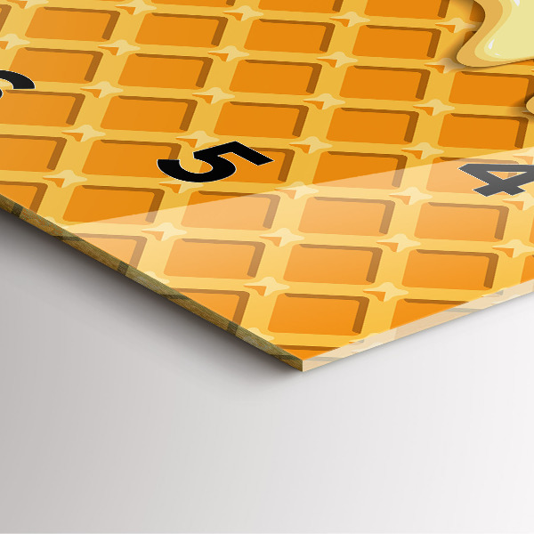 Wanduhr quadratisch mit motiv Waffel und Eiscreme