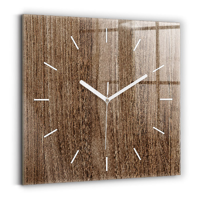 Wanduhr quadratisch mit motiv Dunkles Holz