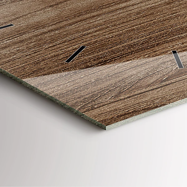 Wanduhr quadratisch mit motiv Dunkles Holz