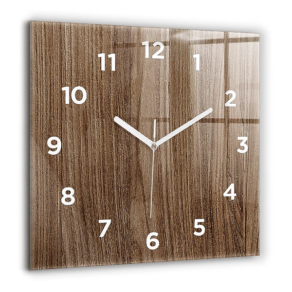 Wanduhr quadratisch mit motiv Dunkles Holz
