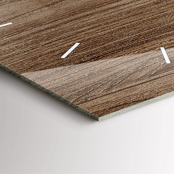 Wanduhr quadratisch mit motiv Dunkles Holz