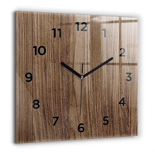 Wanduhr quadratisch mit motiv Dunkles Holz