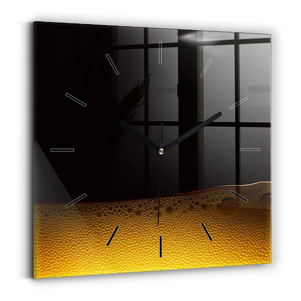 Wanduhr modern quadratisch Orangensaft