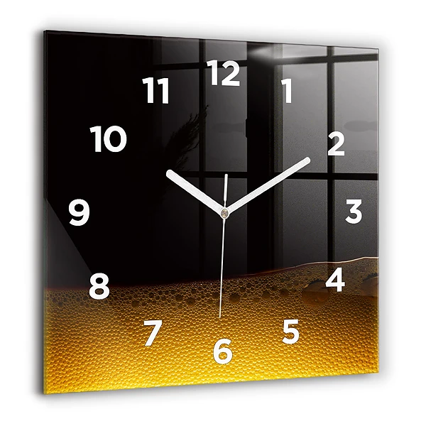 Wanduhr modern quadratisch Orangensaft