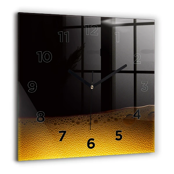 Wanduhr modern quadratisch Orangensaft