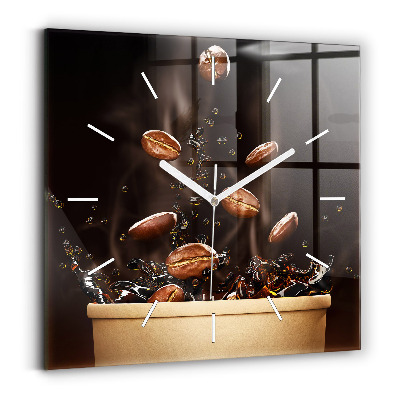 Wanduhr modern quadratisch Heißer Kaffee