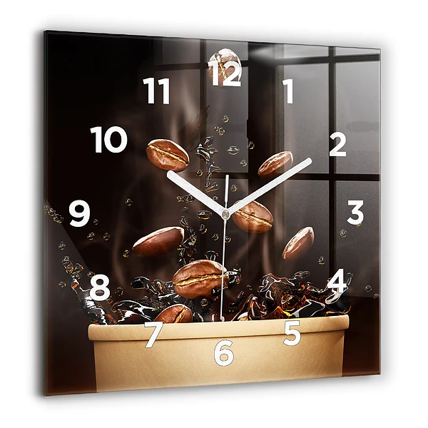 Wanduhr modern quadratisch Heißer Kaffee