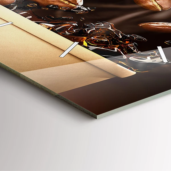 Wanduhr modern quadratisch Heißer Kaffee