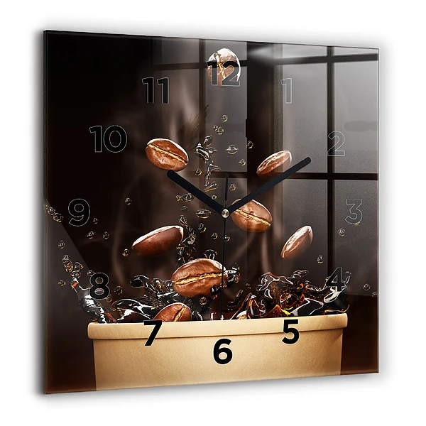 Wanduhr modern quadratisch Heißer Kaffee
