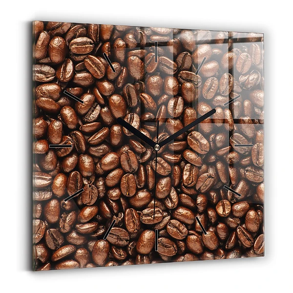 Wanduhr quadratisch Kaffeebohnen