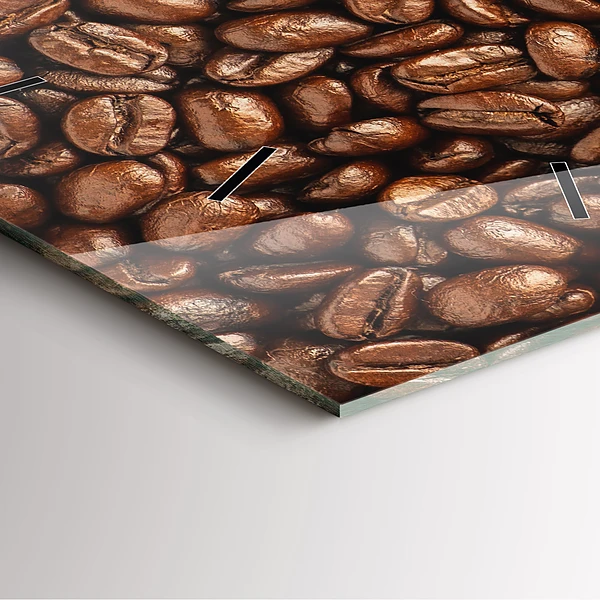 Wanduhr quadratisch Kaffeebohnen