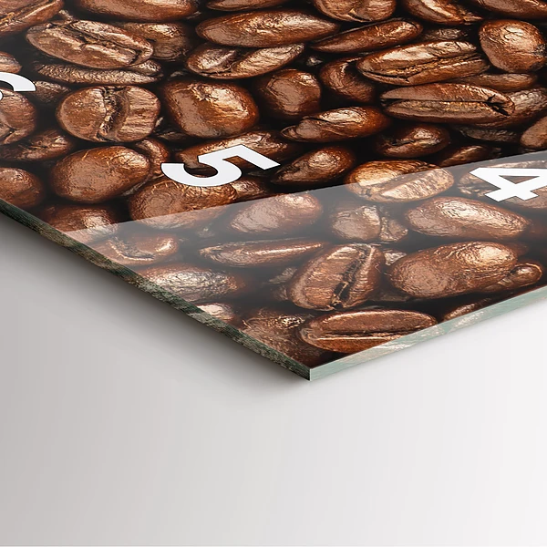 Wanduhr quadratisch Kaffeebohnen