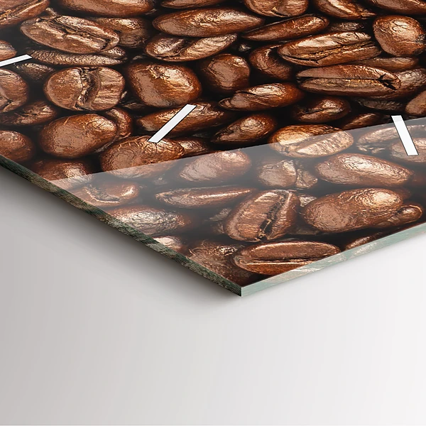Wanduhr quadratisch Kaffeebohnen