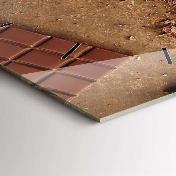 Wanduhr modern quadratisch Schokoladentafeln