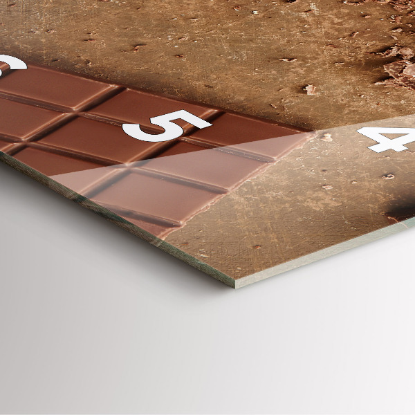 Wanduhr modern quadratisch Schokoladentafeln