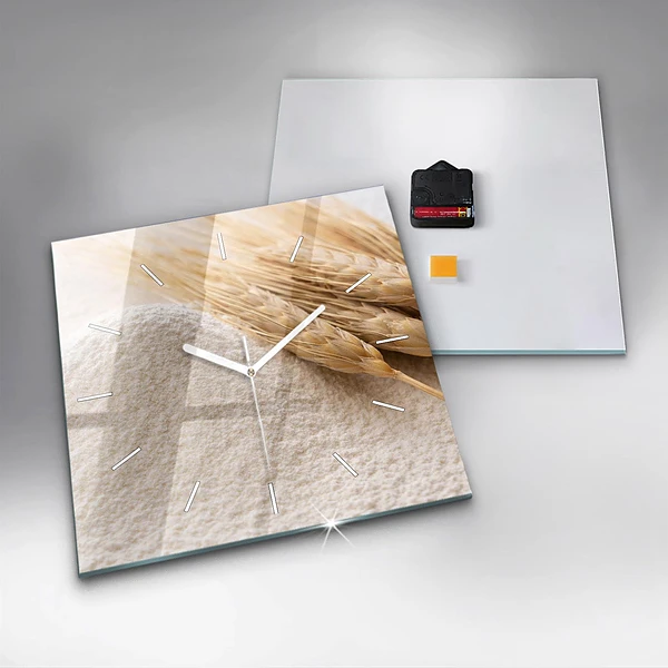 Wanduhr quadratisch Mehl
