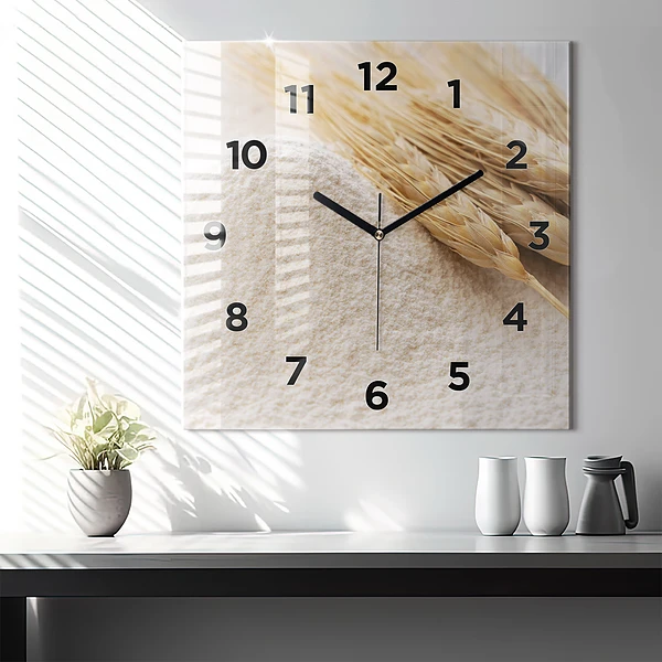 Wanduhr quadratisch Mehl