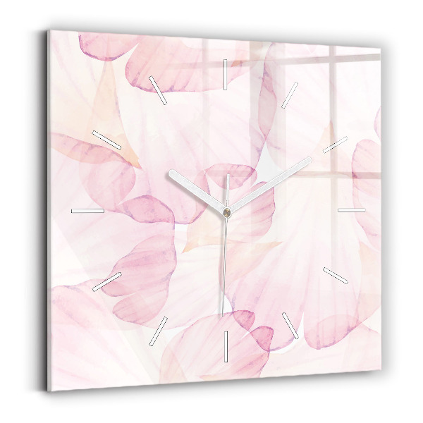 Wanduhr quadratisch mit motiv Aquarellierte Blütenblätter