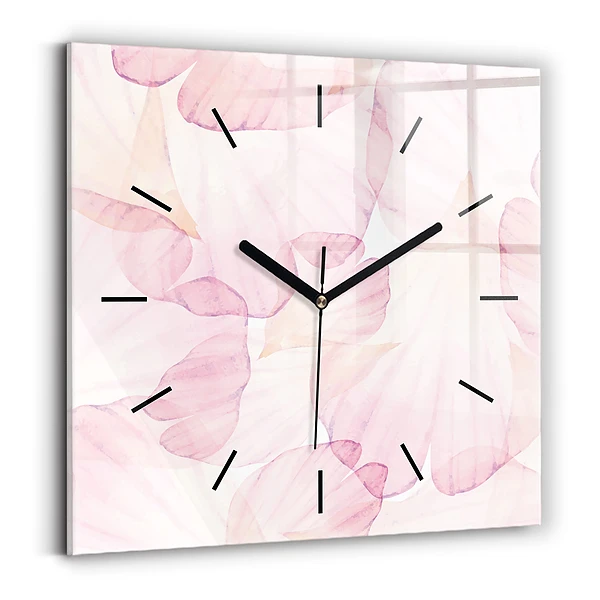 Wanduhr quadratisch mit motiv Aquarellierte Blütenblätter