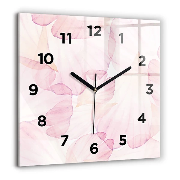 Wanduhr quadratisch mit motiv Aquarellierte Blütenblätter