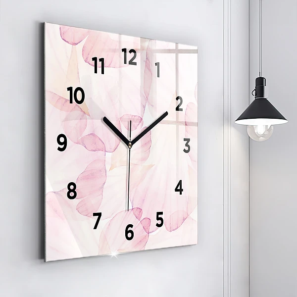 Wanduhr quadratisch mit motiv Aquarellierte Blütenblätter