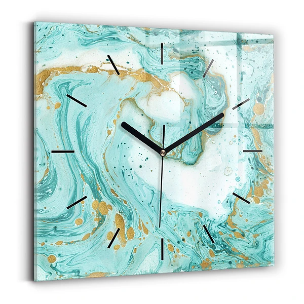 Wanduhr quadratisch Marmor Textur