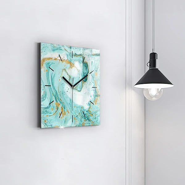 Wanduhr quadratisch Marmor Textur