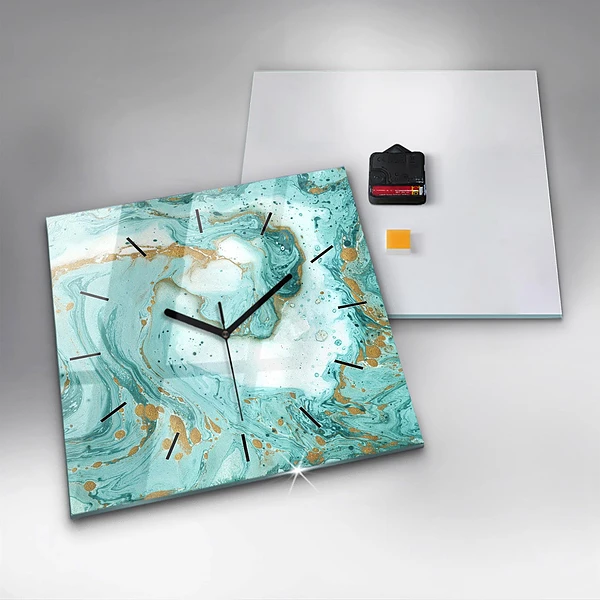 Wanduhr quadratisch Marmor Textur
