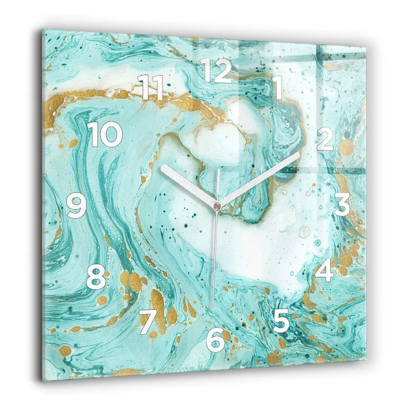 Wanduhr quadratisch Marmor Textur