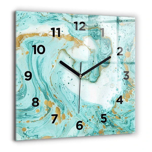 Wanduhr quadratisch Marmor Textur