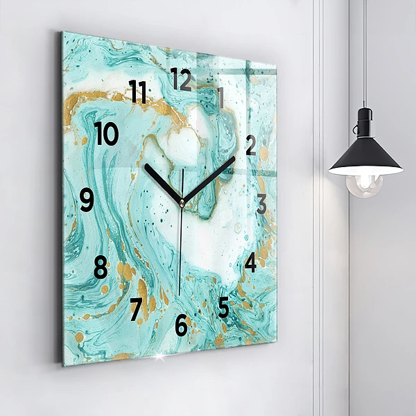 Wanduhr quadratisch Marmor Textur