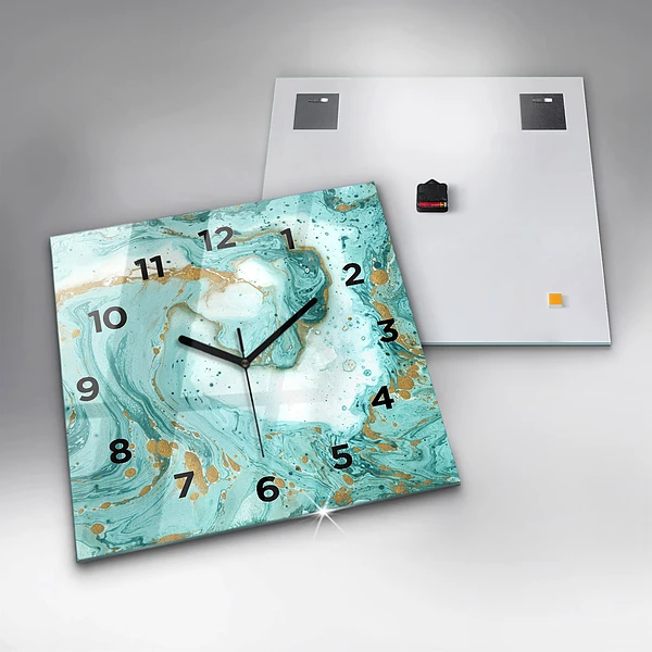 Wanduhr quadratisch Marmor Textur