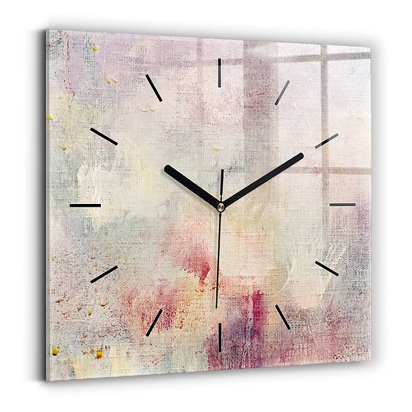 Wanduhr modern quadratisch Gemalte Abstraktion